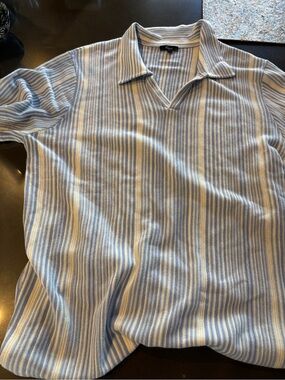 Rails men’s  Striped Polo Shirt - Blue & White washed never worn